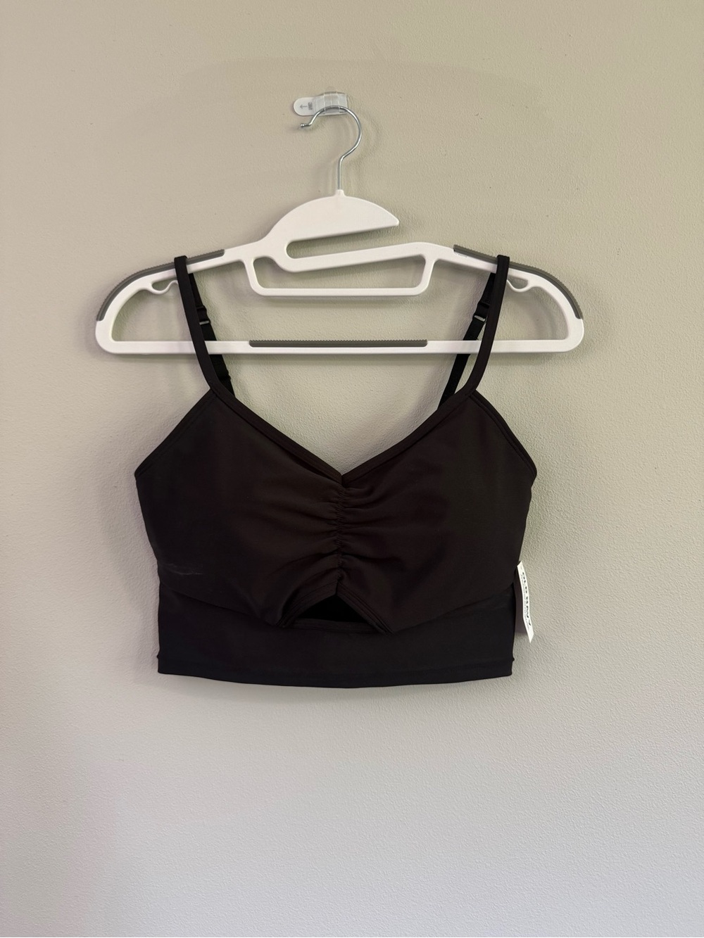 Old Navy Black Ruched Front Sports Bralette